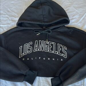 SHEIN Charcoal Cropped Hoodie